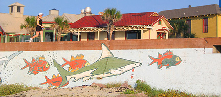 Mural Galveston Seawall. Copyright George Hosek