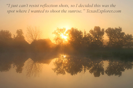 Image #6. Foggy morning reflected in a pond near Chappell Hill Texas .